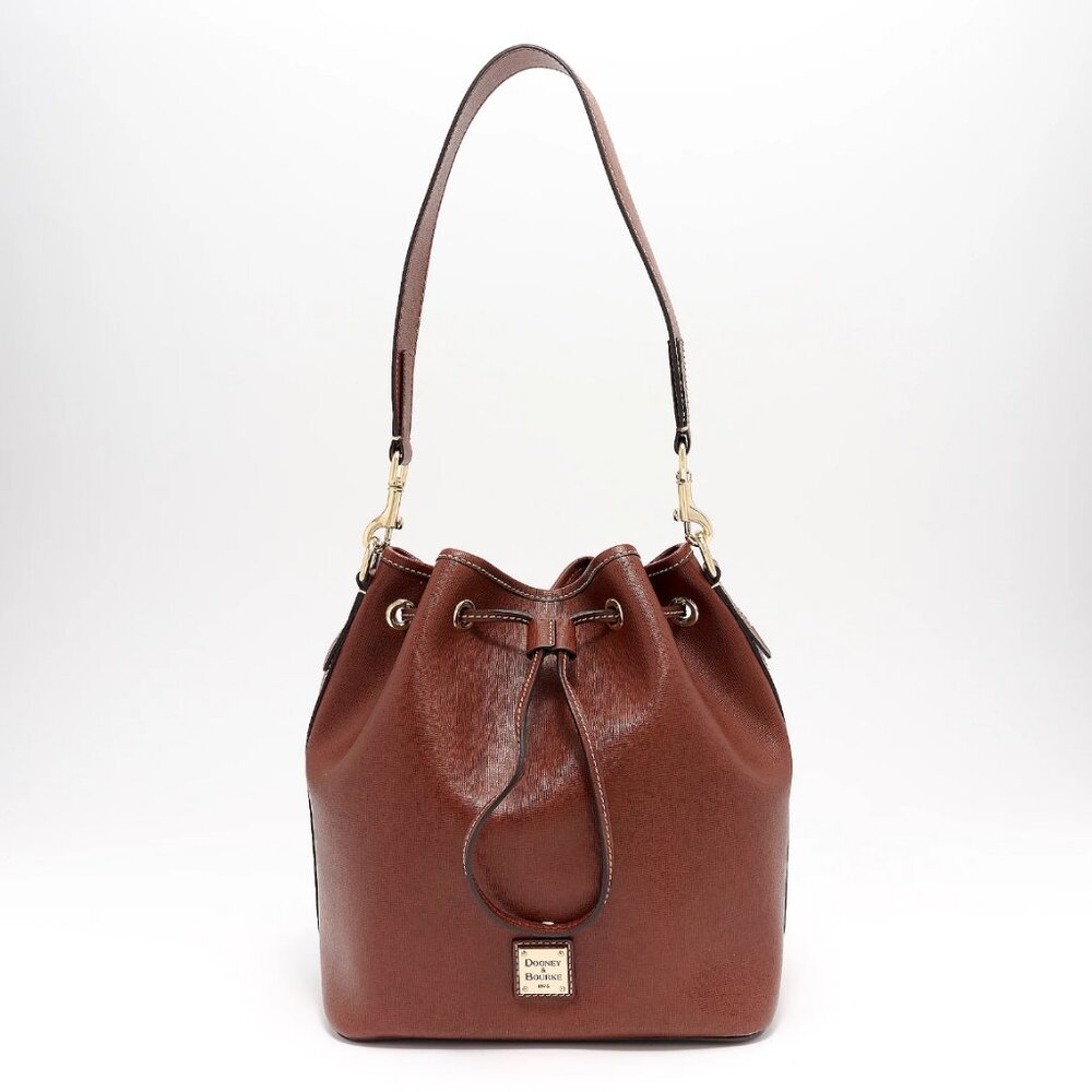 Dooney & Bourke Saffiano Leather Drawstring Bucket Bag   0131 - Picture 11 of 12